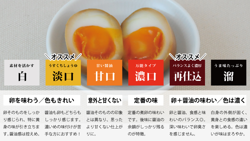 煮卵 味付け卵 職人醤油 醤油を使い分けると 食はもっと楽しくなる